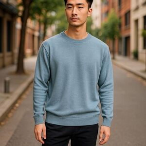 J.Crew Men's Soft Teal Crewneck Sweater